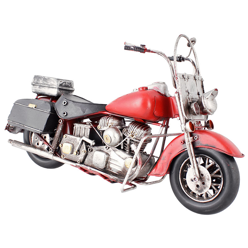 Kovový model motorky 36cm červená