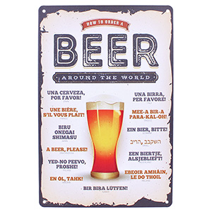 Tabule plechová Retro Beer 20x30cm