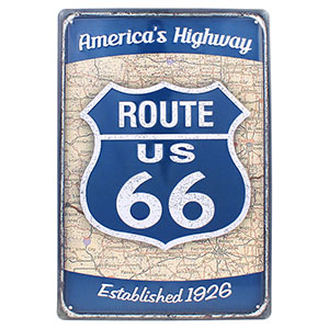 Retro cedule Route US 66 20x30cm