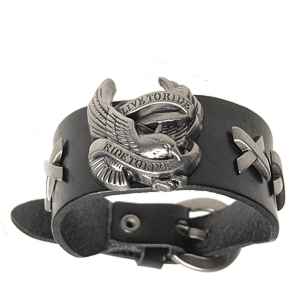Kožený náramek vybíjený Harley Davidson