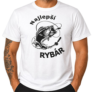 Tričko Nejlepší rybář bílé