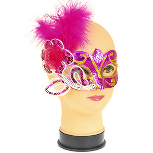 Karnevalová maska Škraboška růžová