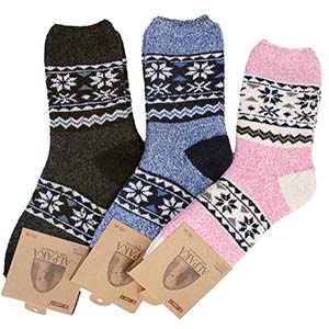 Dámské ponožky z ovčí vlny Alpaca 3ks Norský vzor SOBY