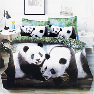 Povlečení na postel 7 dílná sada 5D Panda Bavlna