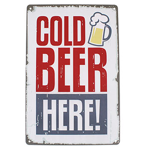 Tabule plechová Retro Cold Beer 20x30cm