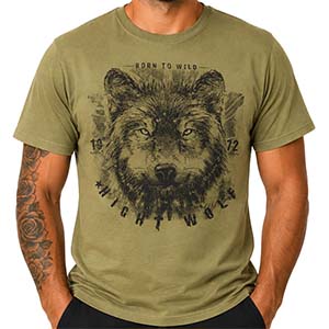 Tričko Night Wolf oliva